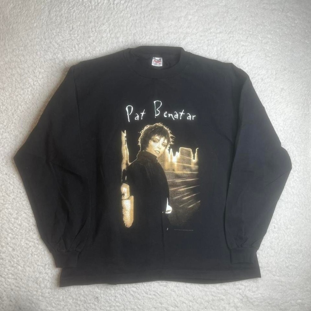 1995 Pat Benatar men's black faded tour band shirt "can't stop rockin" xl